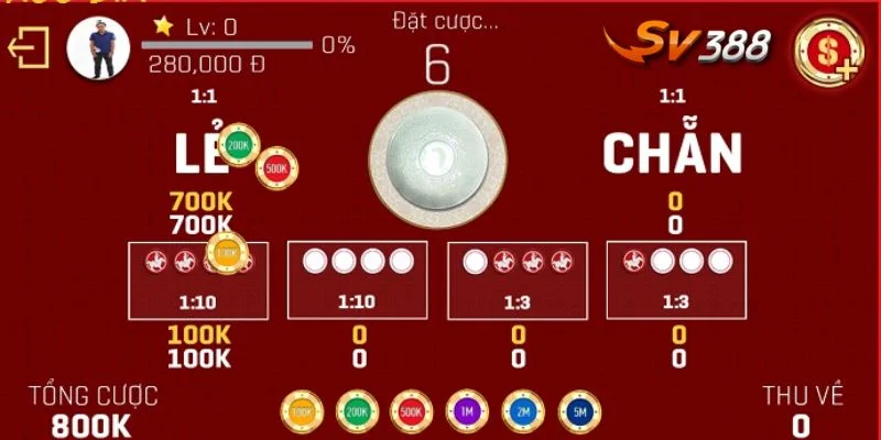 Xóc đĩa tại SV388 là sảnh chơi tiềm năng với cơ hội thắng đậm.